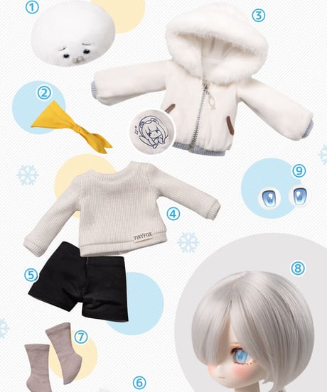 【人気商品再販】TinyFox 付き人のアザラシ ノーミ 1/6スケールMJDドールフルセット※新ボデイ採用※特典付き※送料無料※注文後一ヶ月以内発送予定※