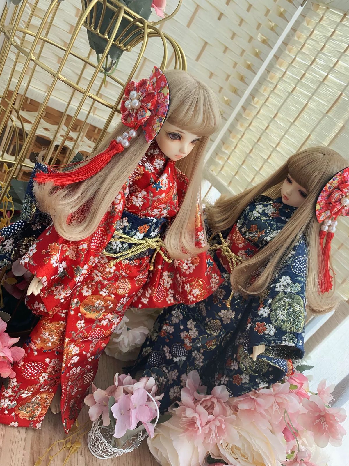 即納】 『Xmayハンドメイド』製 1/6サイズドール用和装・着物 二