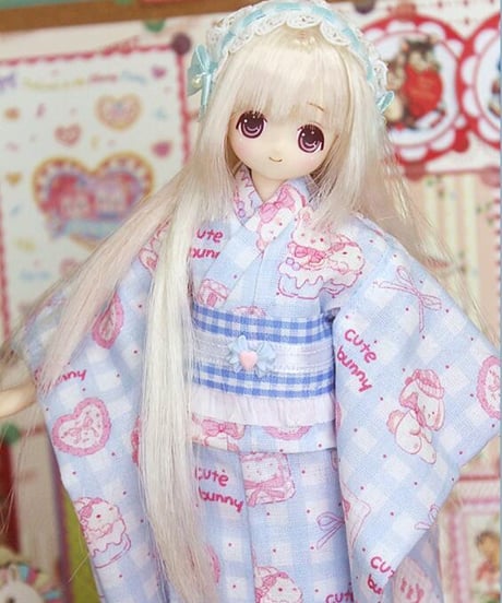 【即納】【数量限定】1/6サイズTinyFox天使体サイズ特注品！（オビツ24、アゾン1/6サイズ、yosdなども対応可） 浴衣セット・ピンク二色 1/6サイズドール用服 ！【送料無料】