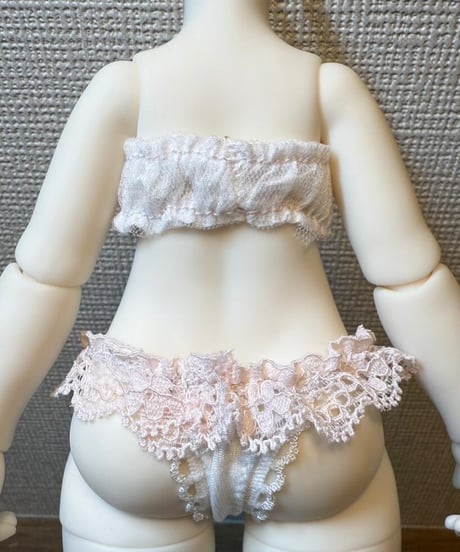 【即納】【数量限定】1/6サイズTinyFox天使体サイズ特注品！ シルク下着セット白・ピンク二色 1/6サイズドール用服 ピッタリ着せます！【送料無料】