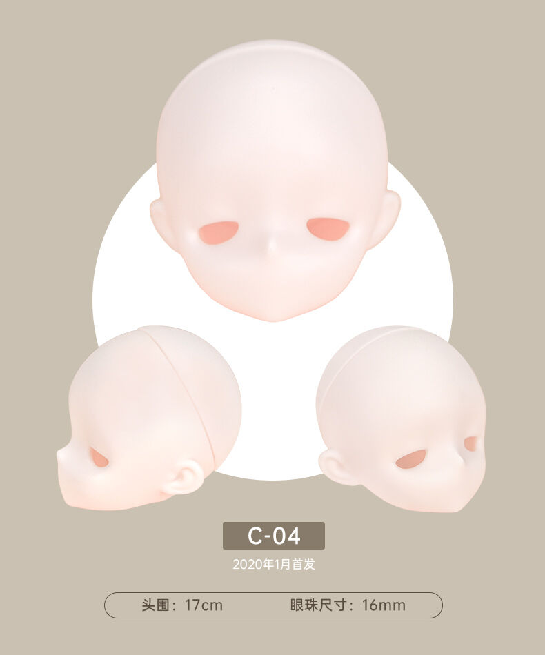 TiNY KLASH 未使用 カスタマイズ】TinyFox 1/6スケールドール用ヘッド型番C-04※注文後1-2