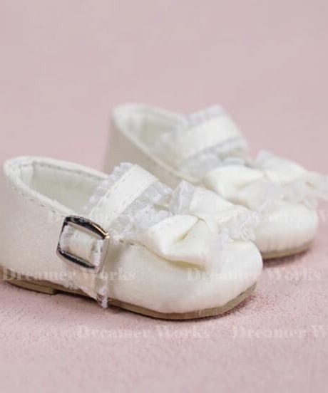 【即納】【各種１コ限定】1/6スケールドール用シューズ 表面絹生地 ロリータ靴 White・Pink・LightBlue リボン3種類