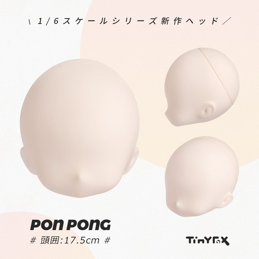 TinyFox 1/6スケールドール用ヘッドPONPONGを商品情報公開