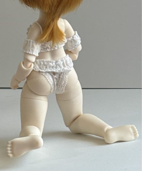 【予約】1/6サイズTinyFox天使体サイズ特注品！ Nekoya シルク下着セット白ver2 1/6サイズドール用服 ピッタせます！  ◇お届けまで約2カ月