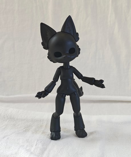 【新鋭ドールメーカー・スチール缶ペンギン（TINGUIN）】製　スチール缶子猫 1/12サイズBJDドール　けものボデイ　黒肌ボディ　素体セット　ドール素体+パーツ　＊お届け目安二ヶ月【送料無料】