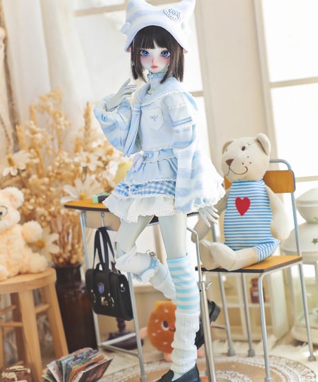 【正規代理】【受注生産】MINASKA01 ＊天使やみ＊ BJD ドール アウトフィットセット 30cm 1/6ボデイ 40cm 1/4ボデイ対応 ブルー・ピンク お届け目安：60日