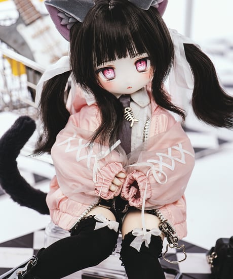 【LaPeonierコラボ企画】TinyFox×適当緑 猫耳量産型女子・黒猫 1/6スケールMJDドール フルセット※特典付き※送料無料※2024年9月以後発送予定※
