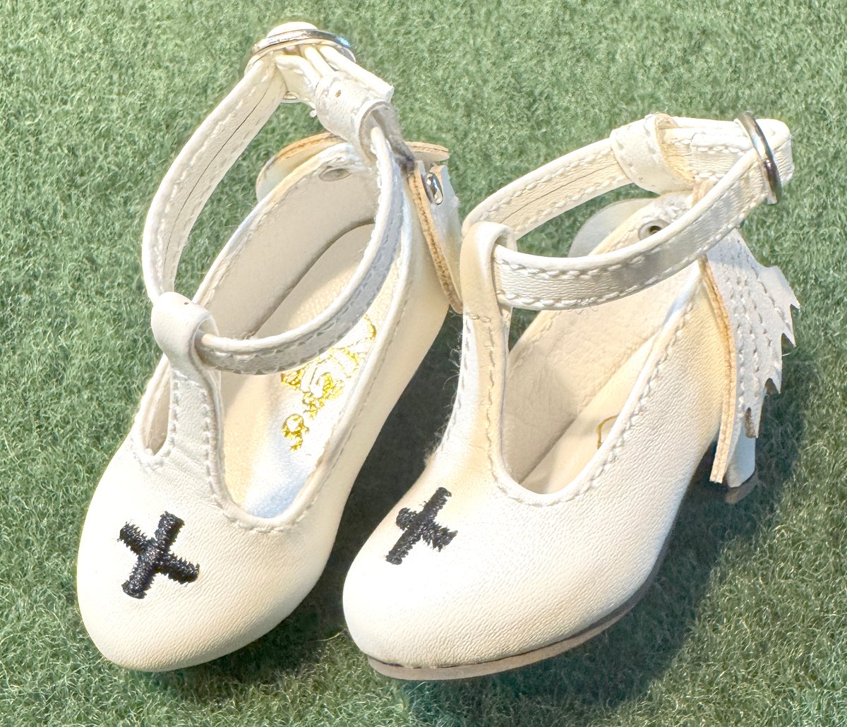 1/6スケールドール用シューズ 革靴 white/black： ◇お届け目安：2-7