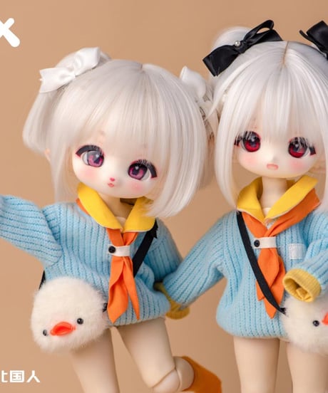 【受注生産】【TinyFoxカスタマイズ】TinyFox1/6ボディ用 1/3サイズ ヘッド HQ-01 & HQ-02 白色 / ピンク色※再販※お届け目安：2026年10月以降＊更新