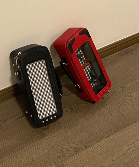 【即納】1/6ドール用キャリーバッグ PUレザー 3WAY（リュック/ショルダー/手持ち）TinyFox対応 シルバー/レッド/ブラック