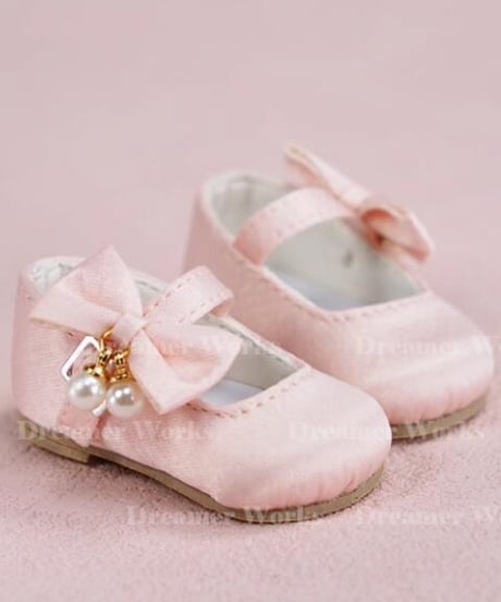 【即納】【各種１コ限定】1/6スケールドール用シューズ 表面絹生地 ロリータ靴 White・Pink・LightBlue リボン3種類