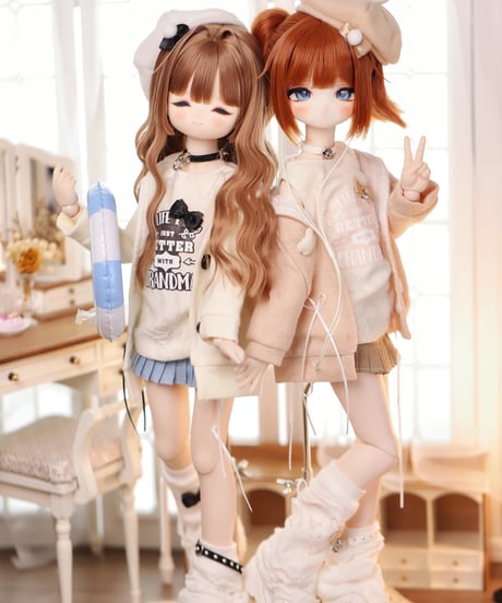 【正規代理】【受注生産】MINASKA017 豆乳派 ドール服セット カジュアル洋服 30cm1/6ボデイ 40cm1/4ボデイ対応 ブルー・カッキー お届け目安：60日*期間限定先行キャンペーン*