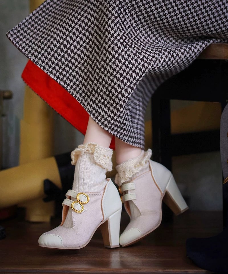 1/4スケールドール用シューズ ハイヒール B/W/R：お届け目安2週間