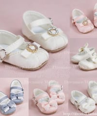 【即納】【各種１コ限定】1/6スケールドール用シューズ 表面絹生地 ロリータ靴 White・Pink・LightBlue リボン3種類