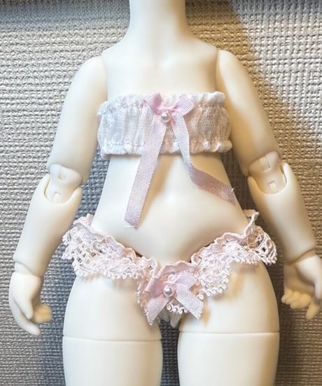 【即納】【数量限定】1/6サイズTinyFox天使体サイズ特注品！ シルク下着セット白・ピンク二色 1/6サイズドール用服 ピッタリ着せます！【送料無料】