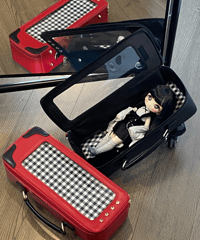 【即納】1/6ドール用キャリーバッグ PUレザー 3WAY（リュック/ショルダー/手持ち）TinyFox対応 シルバー/レッド/ブラック