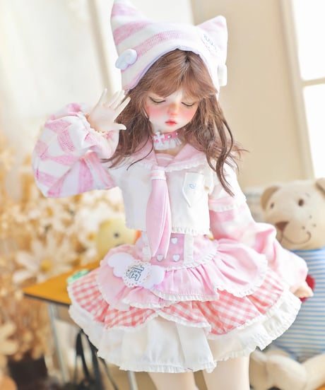 【正規代理】【受注生産】MINASKA01 ＊天使やみ＊ BJD ドール アウトフィットセット 30cm 1/6ボデイ 40cm 1/4ボデイ対応 ブルー・ピンク お届け目安：60日