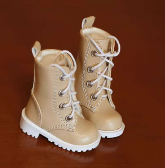 ☆セール中　アンティーク レザー ブーツ 大きいドール用　アイボリー ☆セール中 アンティーク レザー ブーツ 大きいドール用
