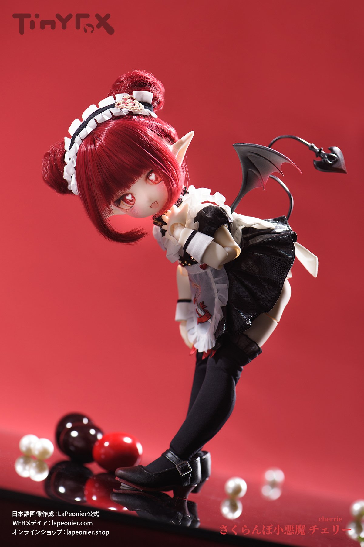 2025AW新作♪ミニ オノリン シャイニーカーフスキン TinyFox さくらんぼ小悪魔 チェリー 1/6スケールMJDドール フル