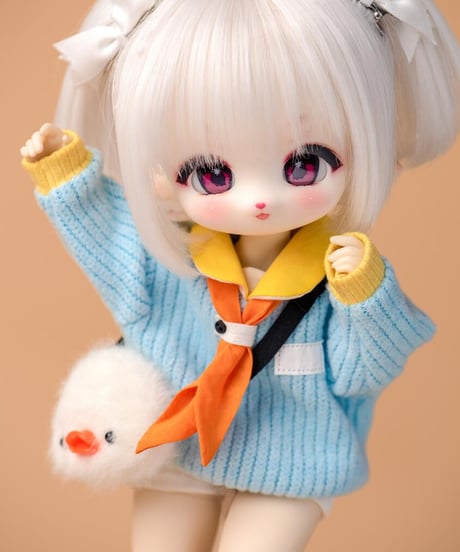 【受注生産】【TinyFoxカスタマイズ】TinyFox1/6ボディ用 1/3サイズ ヘッド HQ-01 & HQ-02 白色 / ピンク色※再販※お届け目安：2026年10月以降＊更新