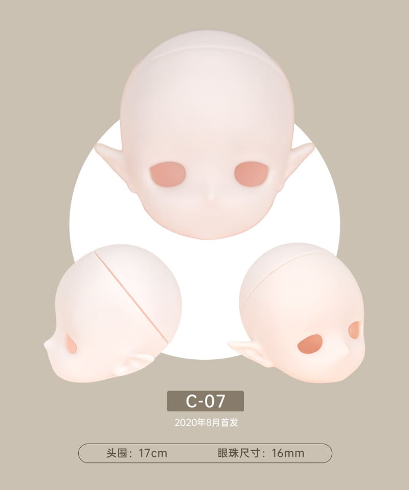 カスタマイズ】TinyFox 1/6スケールドール用ヘッド型番ラインナップ