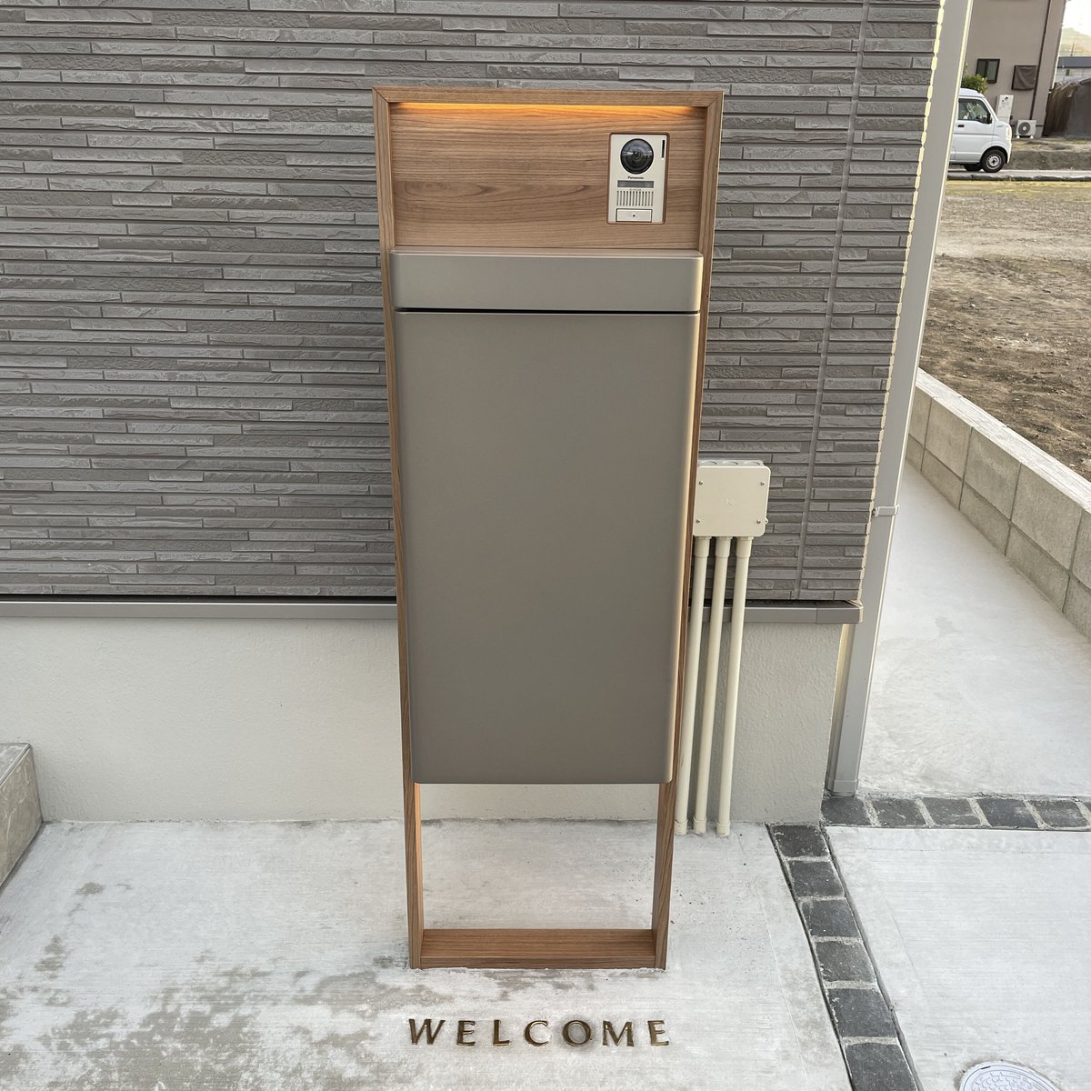 LIXIL　スマート宅配ポスト用フレーム　チェリーウッド 楽天市場】宅配ボックス+郵便ポスト LIXIL ボックスセットKN