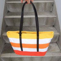 14000円 トート ハンドバッグ☆帆布 牛革☆