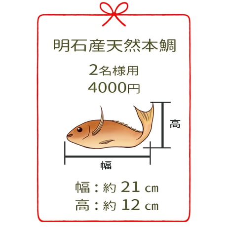 明石産天然鯛 2名様用 ３尾