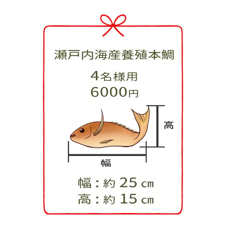 瀬戸内海産養殖鯛　　　4名様用　4尾