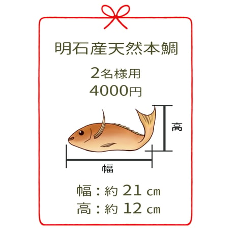 明石産天然鯛 2名様用 １尾