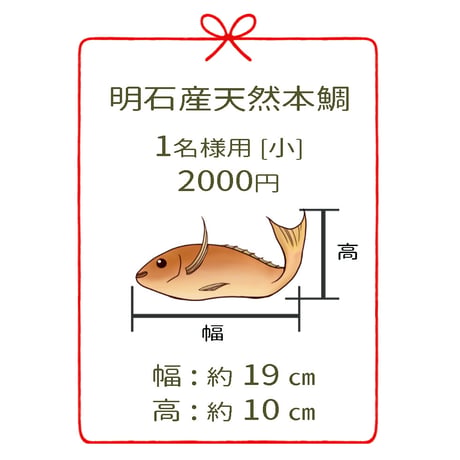 明石産天然鯛　1名様用［小］２尾