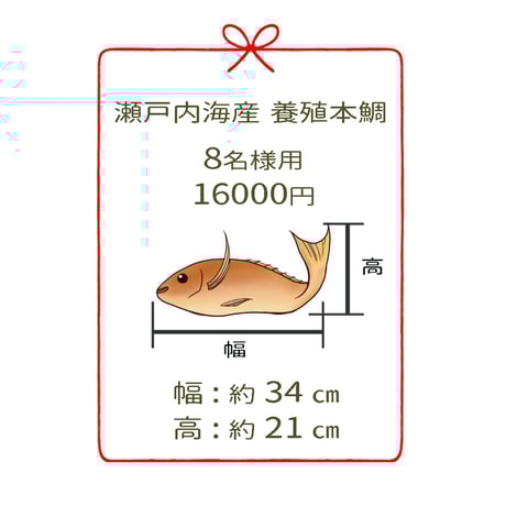瀬戸内海産養殖鯛　　　8名様用　１尾