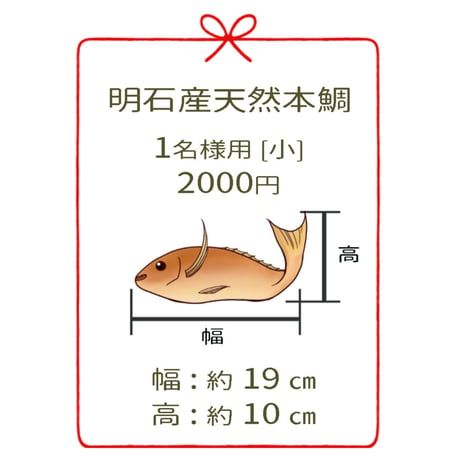 明石産天然鯛　1名様用［小］４尾