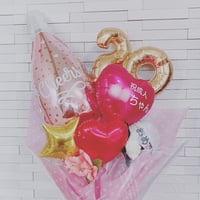 【HN-27】成人のお祝いに！お誕生日にも！ピンクシャンパンのバルーンがとってもキュート♡数字変更可能です。