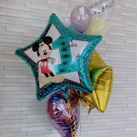 【HR-2】【送料無料】バルーン電報！ミッキーファーストBirthday　1歳のお誕生日おでとう！ヘリウム入りバルーンアレンジ　　おうちで盛り上がろう！