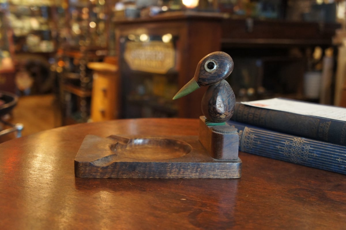 L 2334 木製灰皿 マッチスタンド イギリス ビンテージ | Antiques