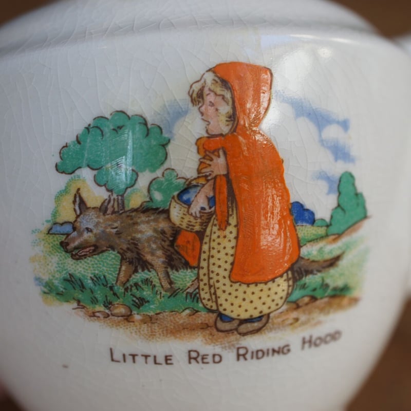 赤ずきんちゃんのおままごとポット 陶器 イギリス ビンテージ