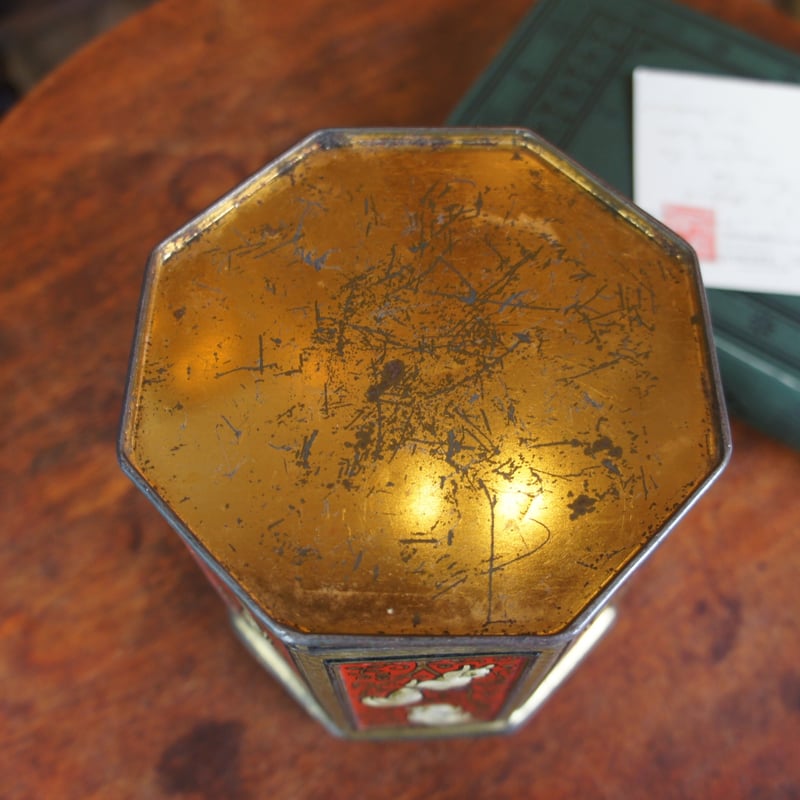 八角形のカン リスと鳥 ビンテージ イギリス | Antiquesティンズ