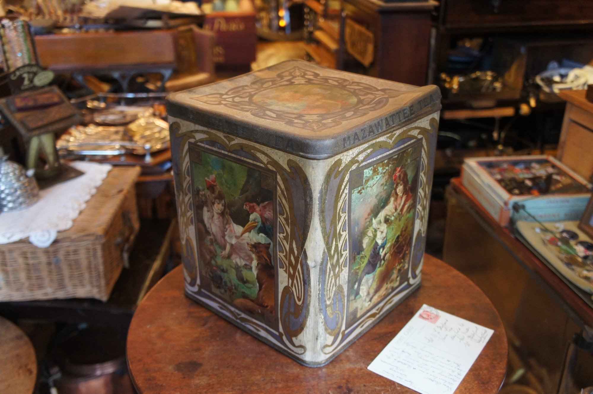 イギリス　アンティーク　ティン缶　レディ L 2846 紅茶缶 アリス ティー缶 ティンカン アンティーク イギリス