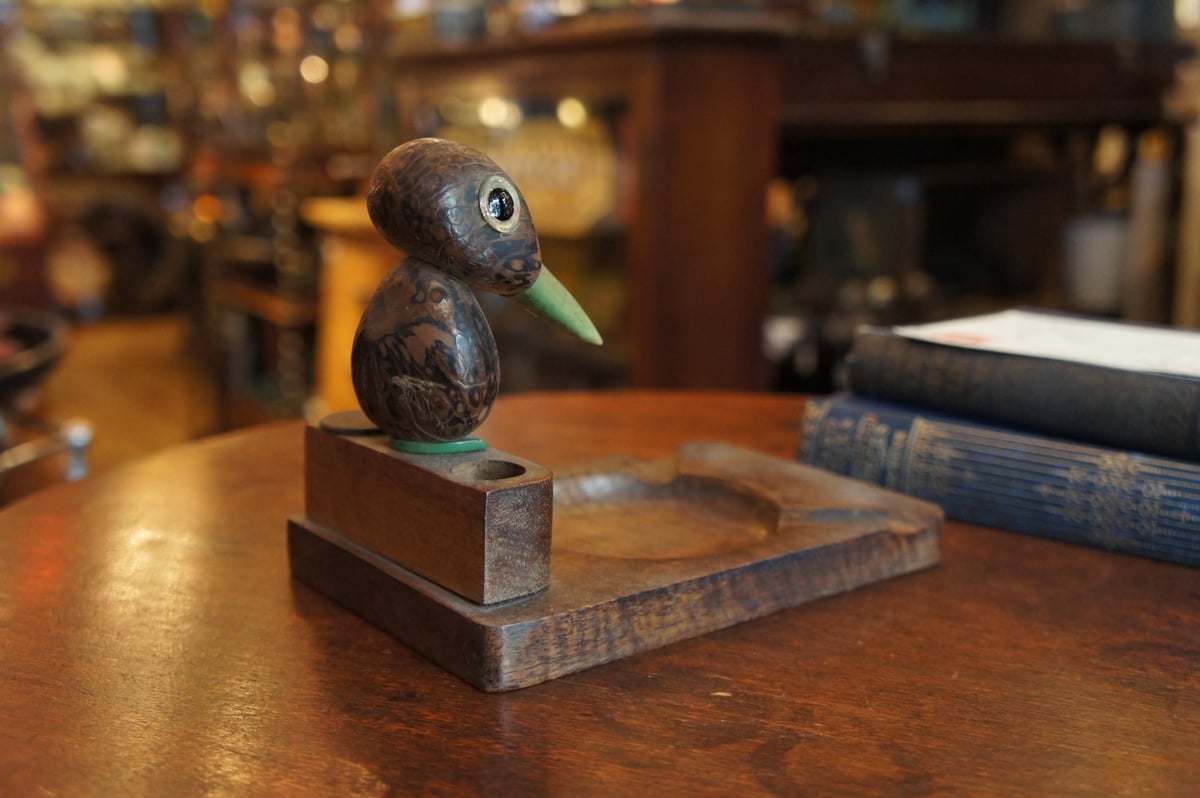 L 2334 木製灰皿 マッチスタンド イギリス ビンテージ | Antiques