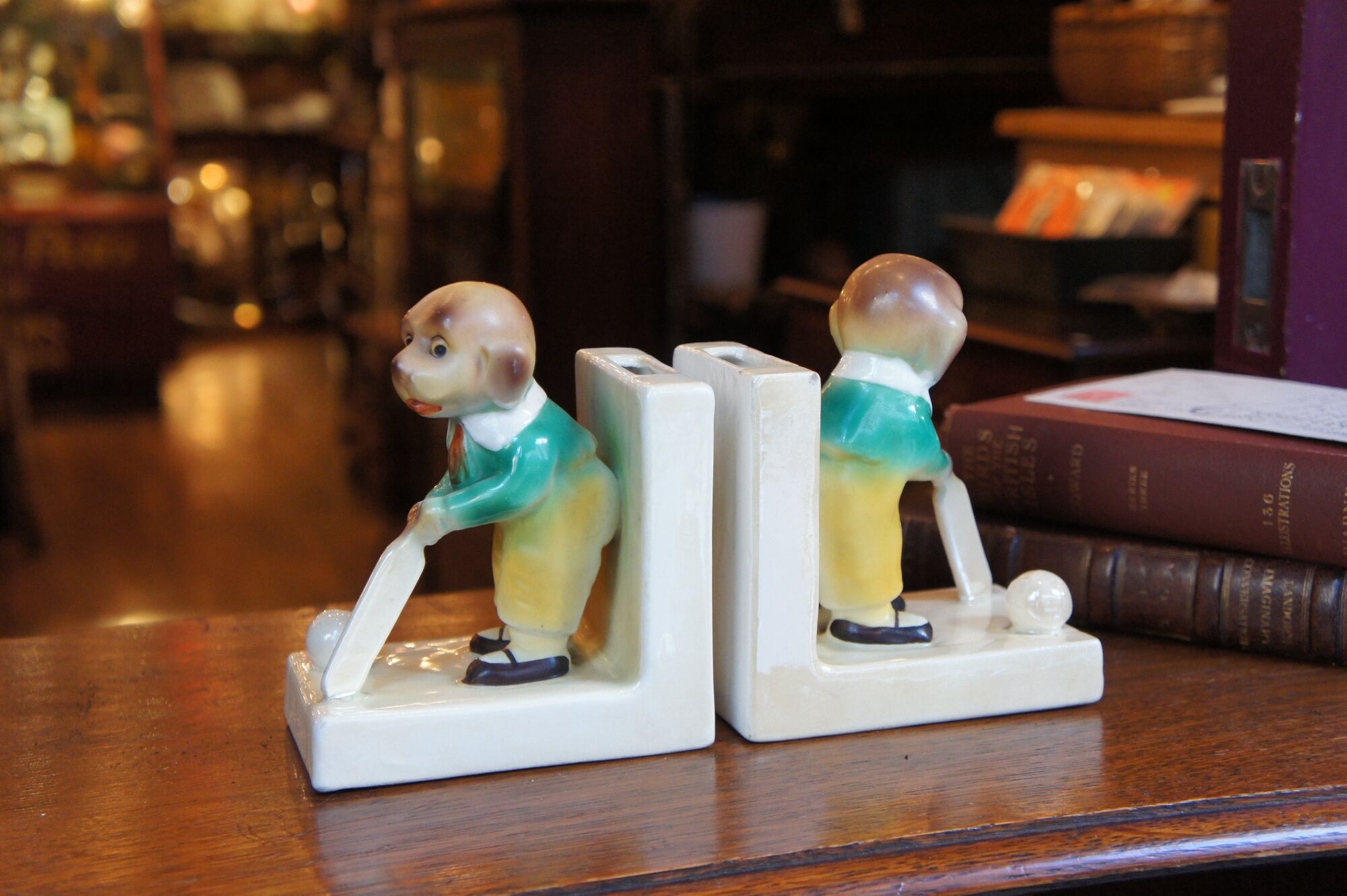 犬のブックエンド 陶器 アンティーク イギリス | Antiquesティンズ