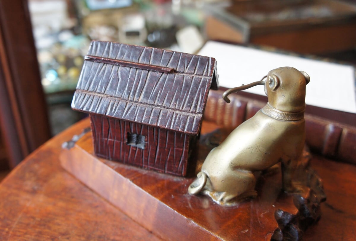 犬のインクウェル アンティーク イギリス | Antiquesティンズコレクション