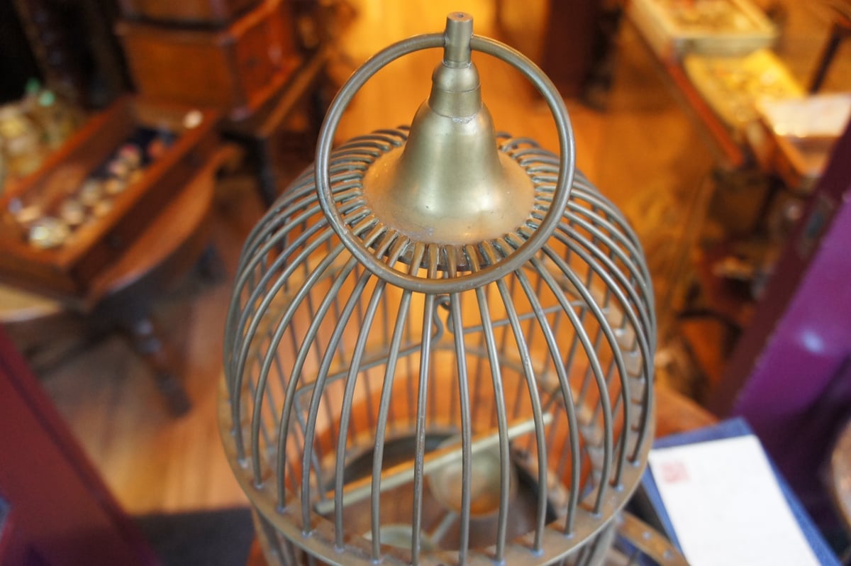 鳥かご アンティーク L 2398 鳥かご バードケージ 真鍮 ビンテージ イギリス | Antiques
