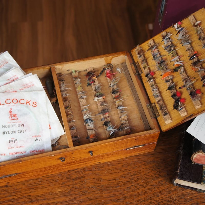 イギリスアンティーク 19世紀 フライケース ボックス フライ