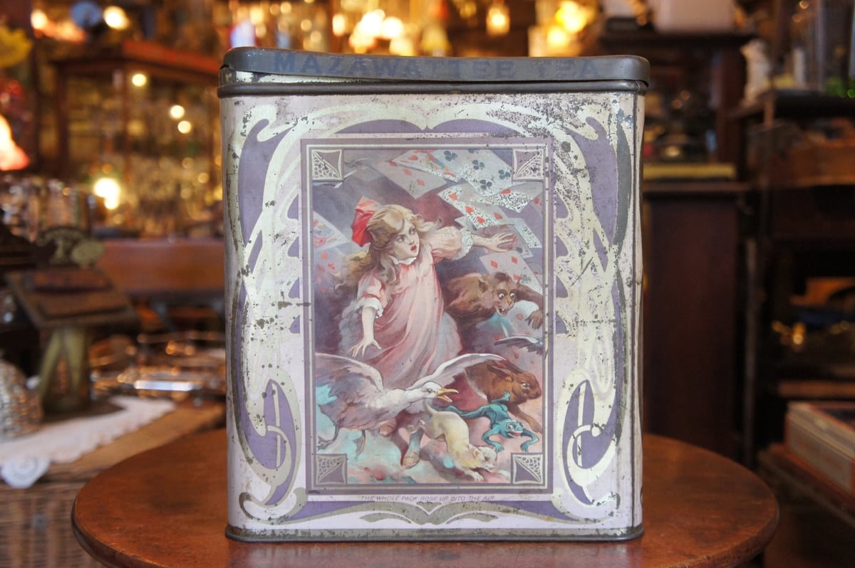 アンティーク缶　　ビンテージ L 2846 紅茶缶 アリス ティー缶 ティンカン アンティーク イギリス