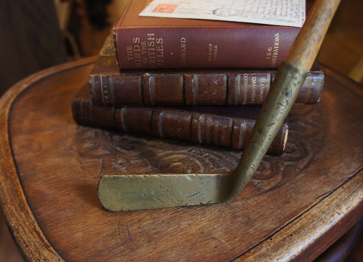 骨董真鍮コンパクトパター 磨き済み 骨董真鍮コンパクトパター 磨き済み ゴルフクラブ パター 真鍮