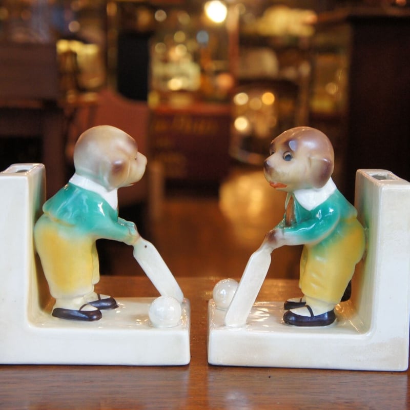 犬のブックエンド 陶器 アンティーク イギリス | Antiquesティンズ