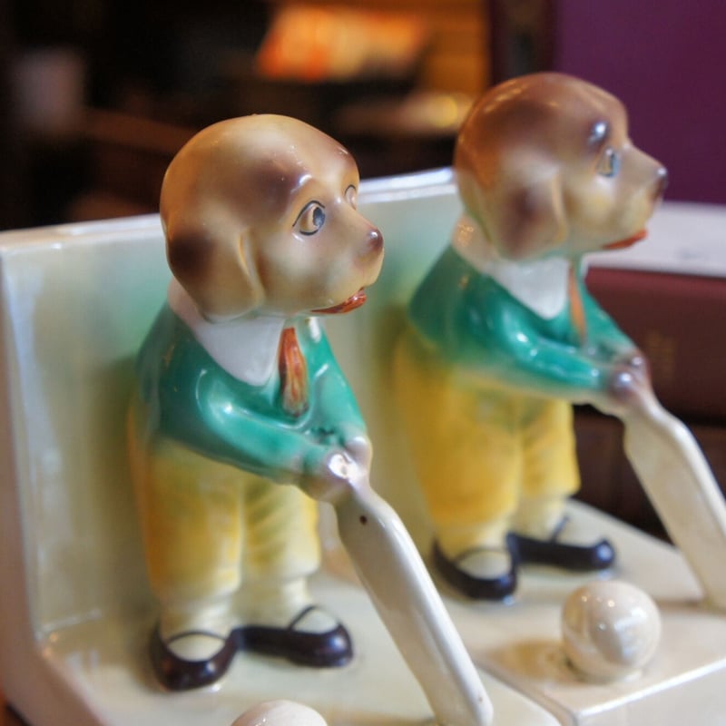 犬のブックエンド 陶器 アンティーク イギリス | Antiquesティンズ