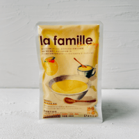 赤ちゃんから飲めるポタージュ「la famille」（コーンポタージュ生後7か月頃から）