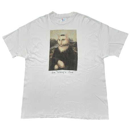OLD & VINTAGE DA VINNCI'S CAT WHITE HANES XL 7880